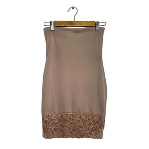 Yummie Tummie Beige Nude High Waist Slip Shaping Skirt Shapewear Womens Medium